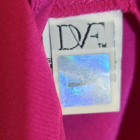 Diane Von Furstenburg Harlow Silk Blouse Top Size 12 Pink Roll Tab Button Down - Picture 5 of 16